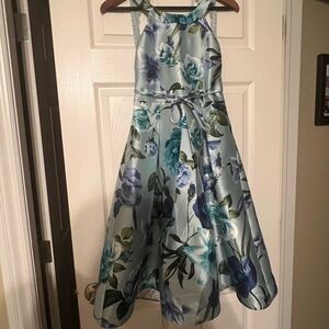 Speechless Blue and Green Floral Kids Dress